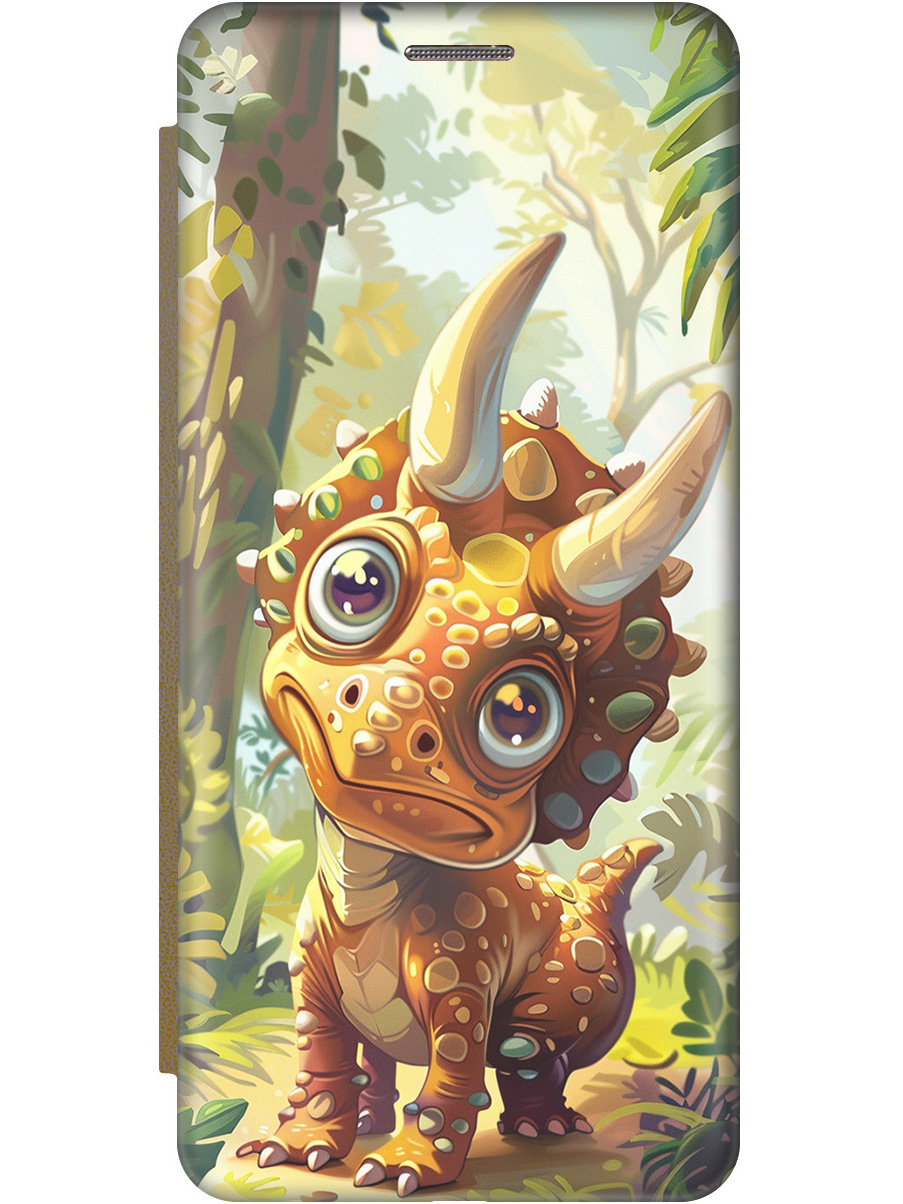 

Чехол-книжка на Samsung Galaxy A14 с рисунком "Малыш-динозавр" золотой, Желтый;зеленый, 20001146