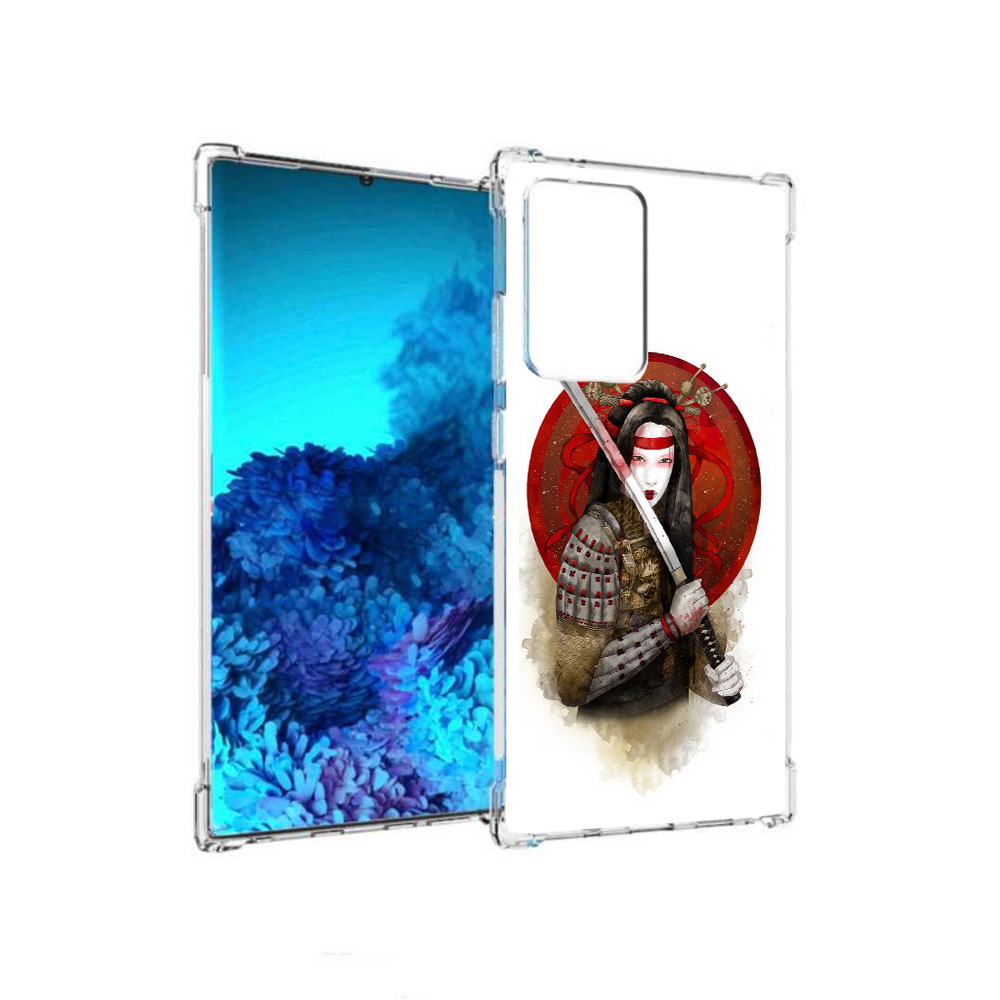 

Чехол MyPads Tocco для Samsung Galaxy Note 20 Ultra рисованная девушка с катаной, Прозрачный, Tocco