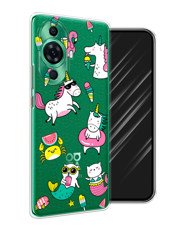 

Чехол Awog на Huawei Nova 11 Pro "На отдыхе", Белый;бирюзовый;розовый, 6121350-2