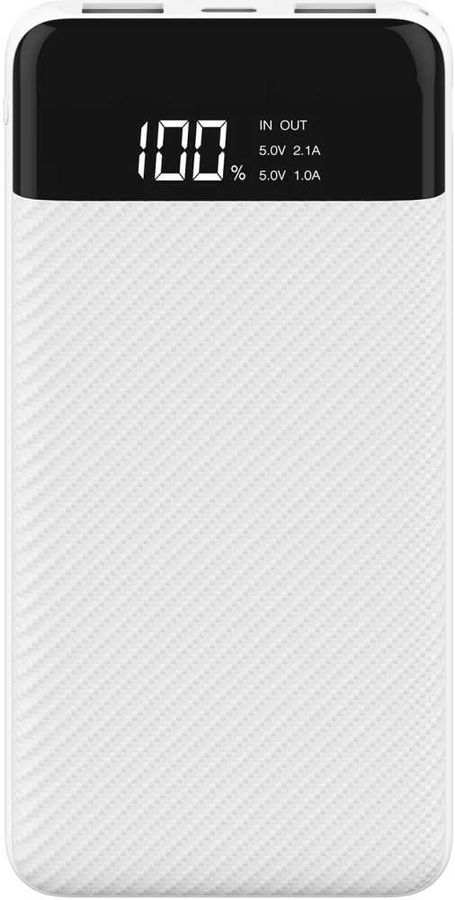 фото Внешний аккумулятор interstep pb10dpd, 10000mah, white [73257]