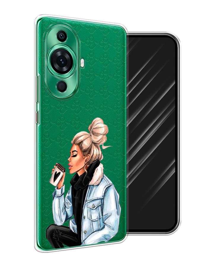 

Чехол Awog на Huawei Nova 11 Pro "Cute girl", Бежевый;черный;голубой, 6121350-7