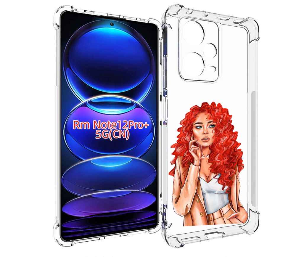 

Чехол MyPads девушка-с-яркими-волосами женский для Xiaomi Redmi Note 12 Pro + Plus, Прозрачный, Tocco