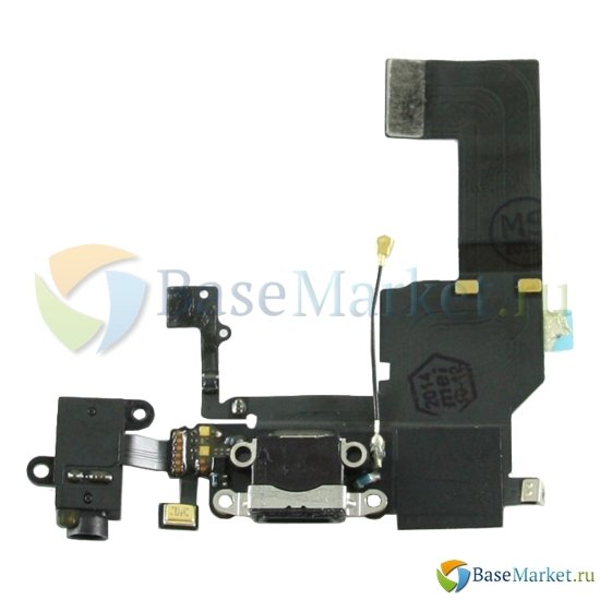 

Шлейф BaseMarket для Apple iPhone 5C на разъем зарядки/разъем гарнитуры/микрофон (черный)