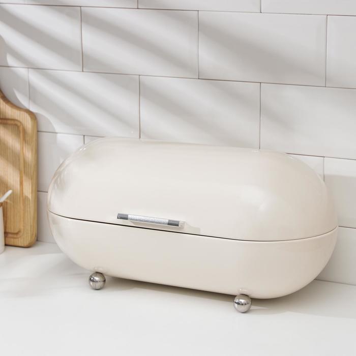 

Хлебница металлическая «Ретро», 43,5×21×20 см, цвет тёмно-белый