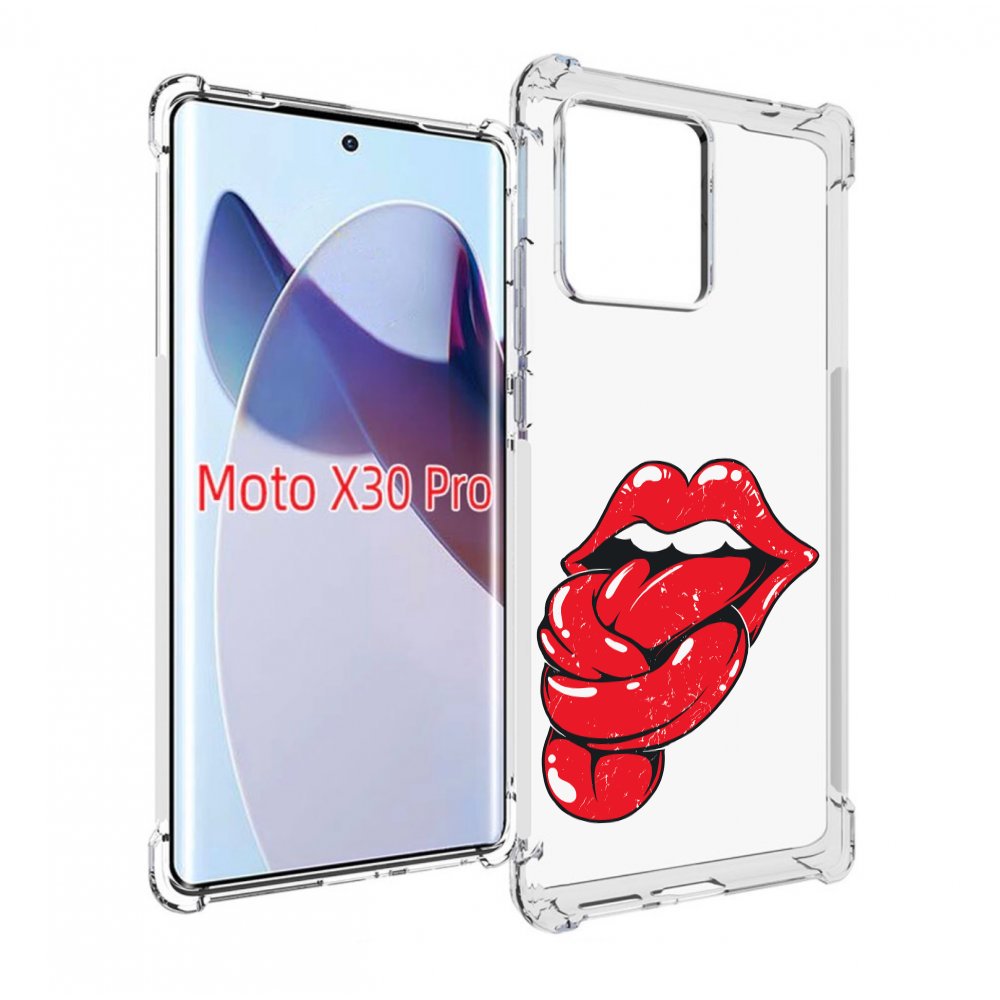 

Чехол MyPads яркие губы с языком для Motorola Moto X30 Pro, Прозрачный, Tocco