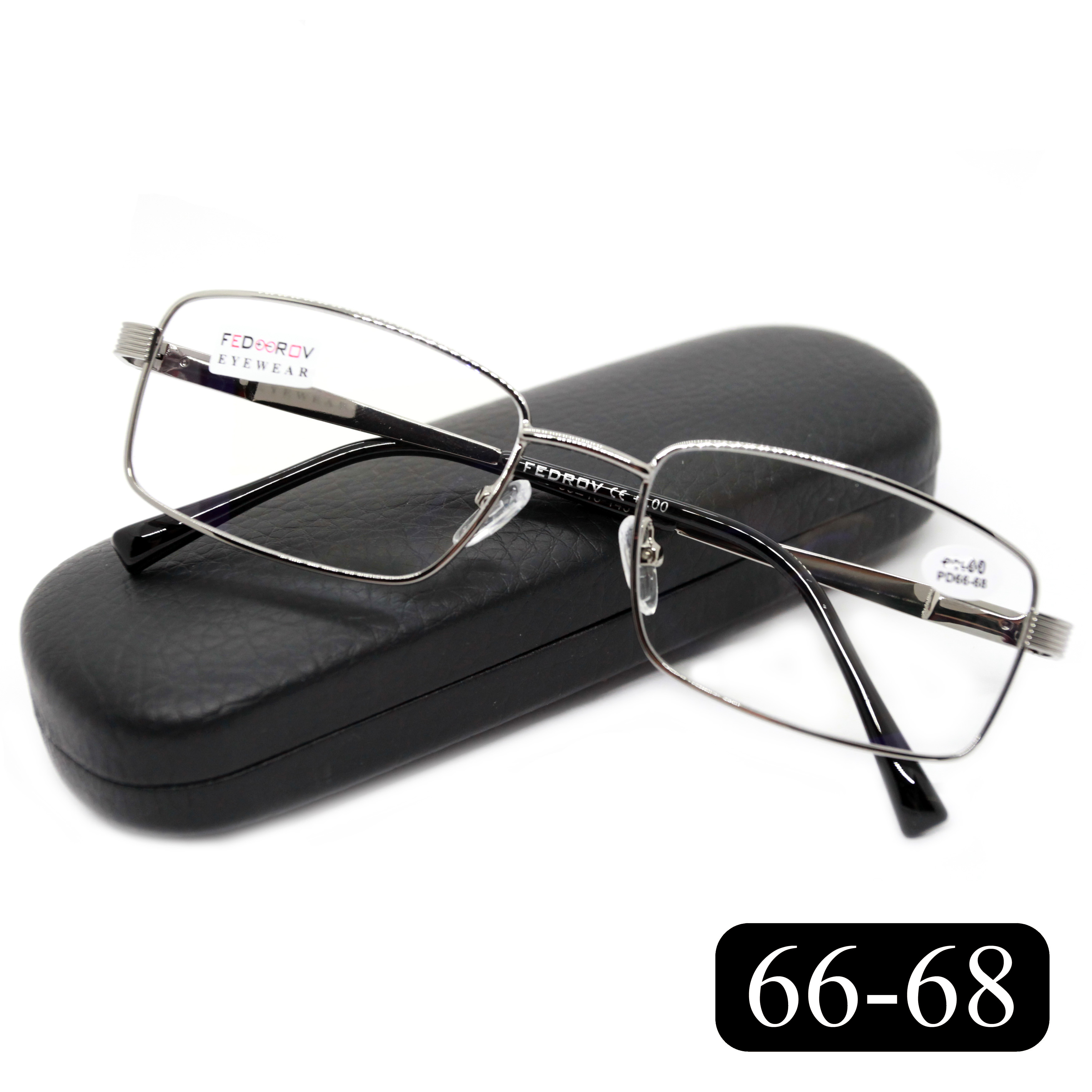 Готовые очки Fedrov 556 +3,75, c футляром, с антибликом, серебристый, РЦ 66-68