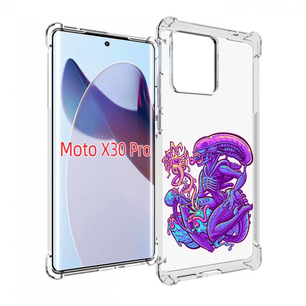 

Чехол MyPads чужой фиолетовый цвет для Motorola Moto X30 Pro, Прозрачный, Tocco