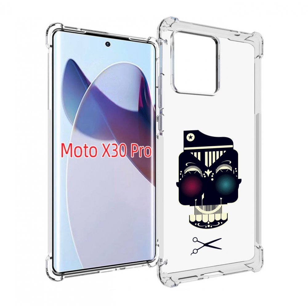 

Чехол MyPads черно белый скелет с яркими глазами для Motorola Moto X30 Pro, Прозрачный, Tocco