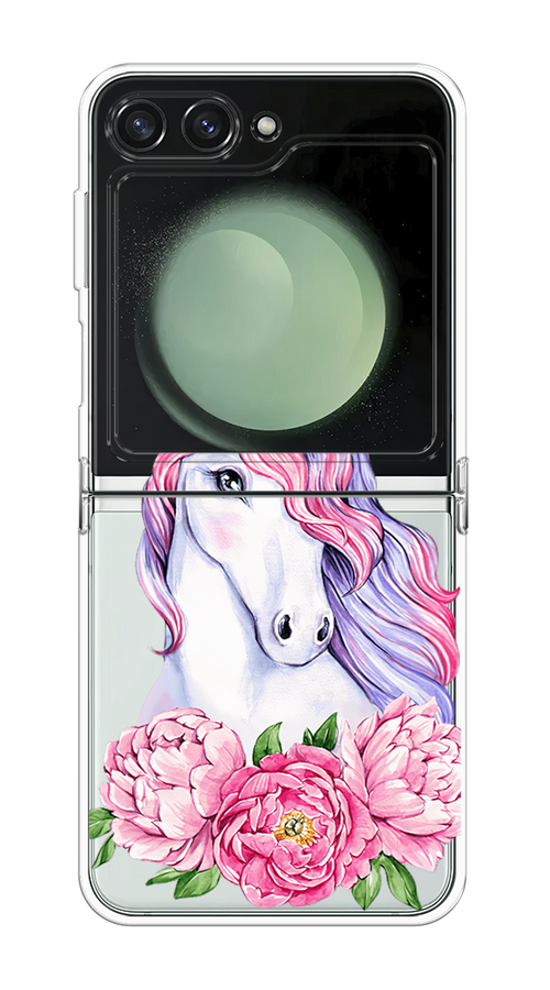 

Чехол на Samsung Galaxy Z Flip 6 "Единорог с пионами", Розовый;белый;зеленый, 2109750-1