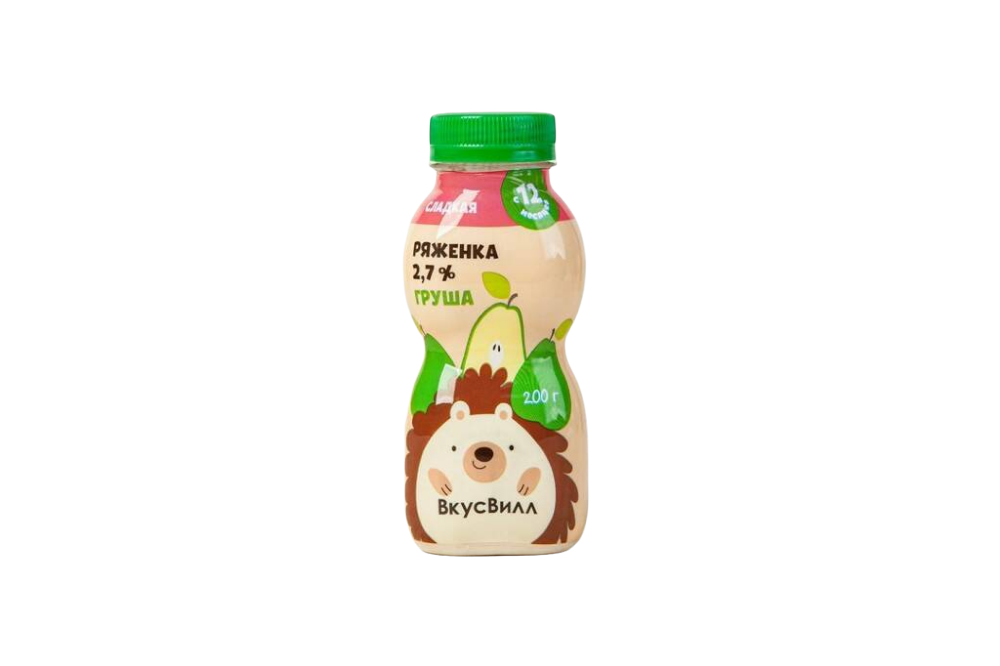 

Ряженка детская ВкусВилл с грушей с 12 месяцев 2,7% 200 мл