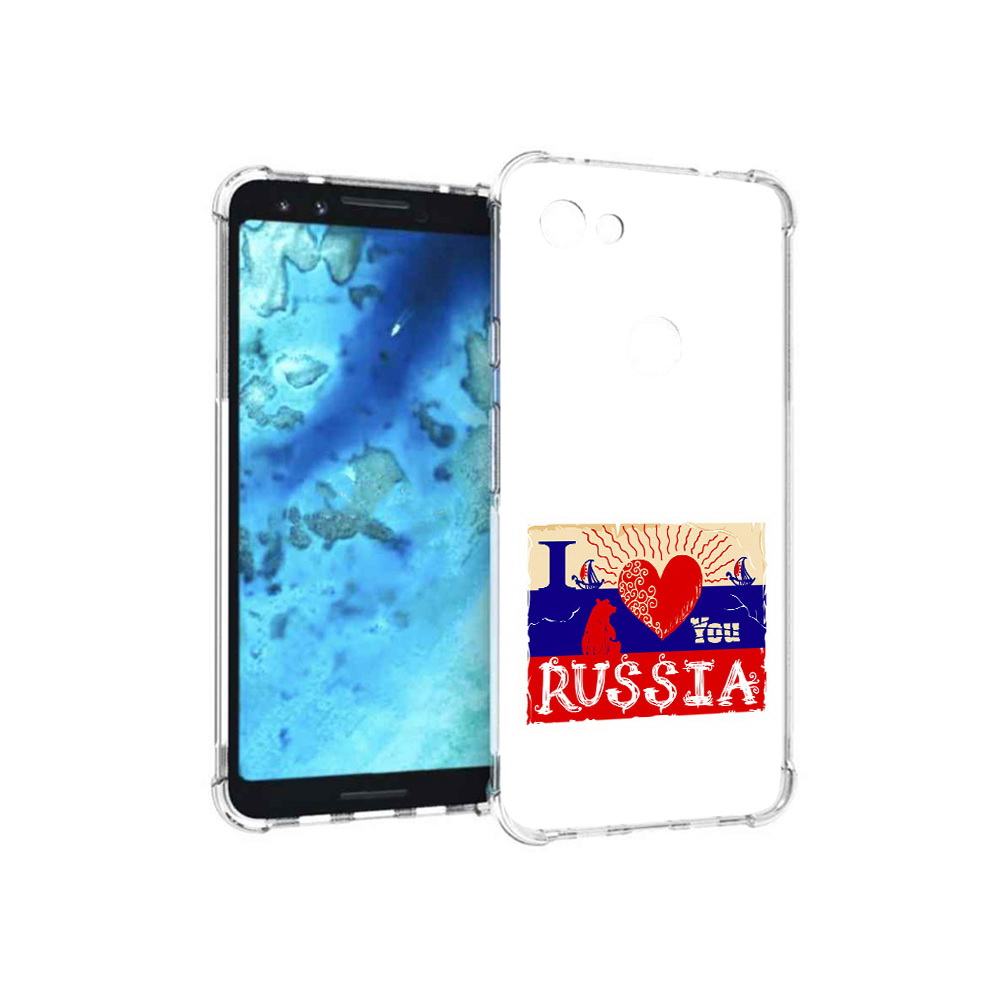 

Чехол MyPads Tocco для Google Pixel 3 Люблю Россию, Прозрачный, Tocco