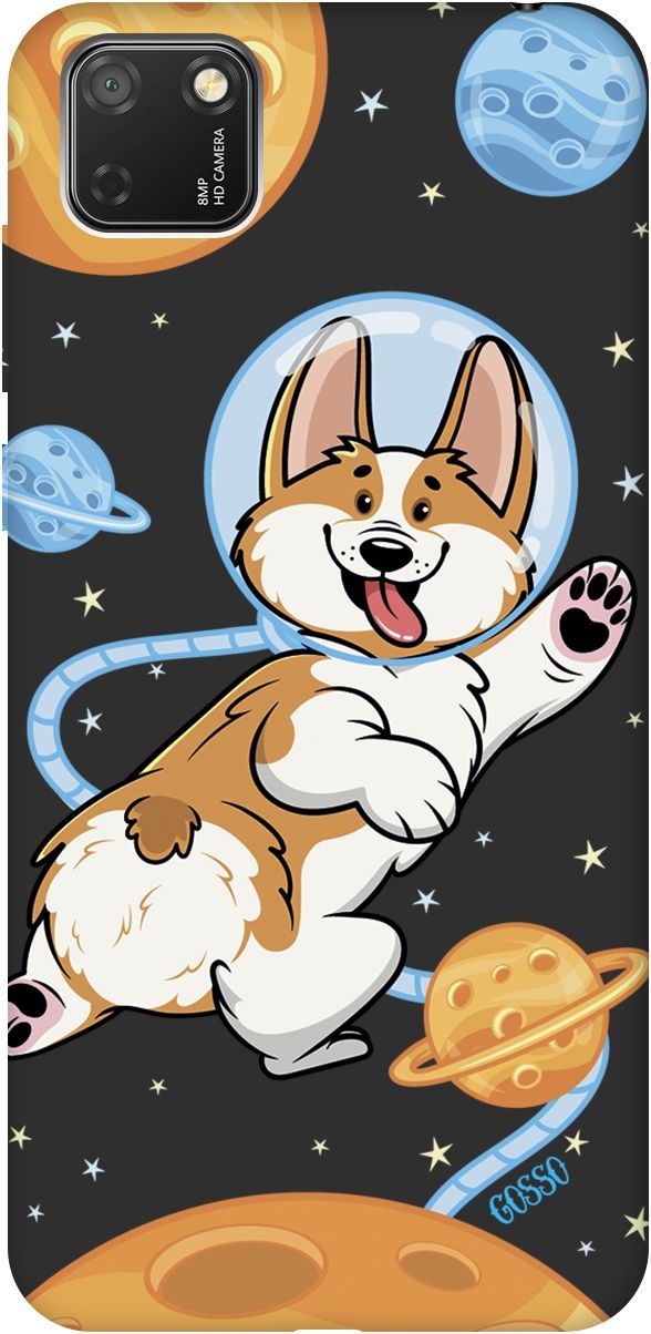 

Чехол на Honor 9S/Huawei Y5P с принтом "CosmoCorgi" черный, Черный;коричневый, 2473