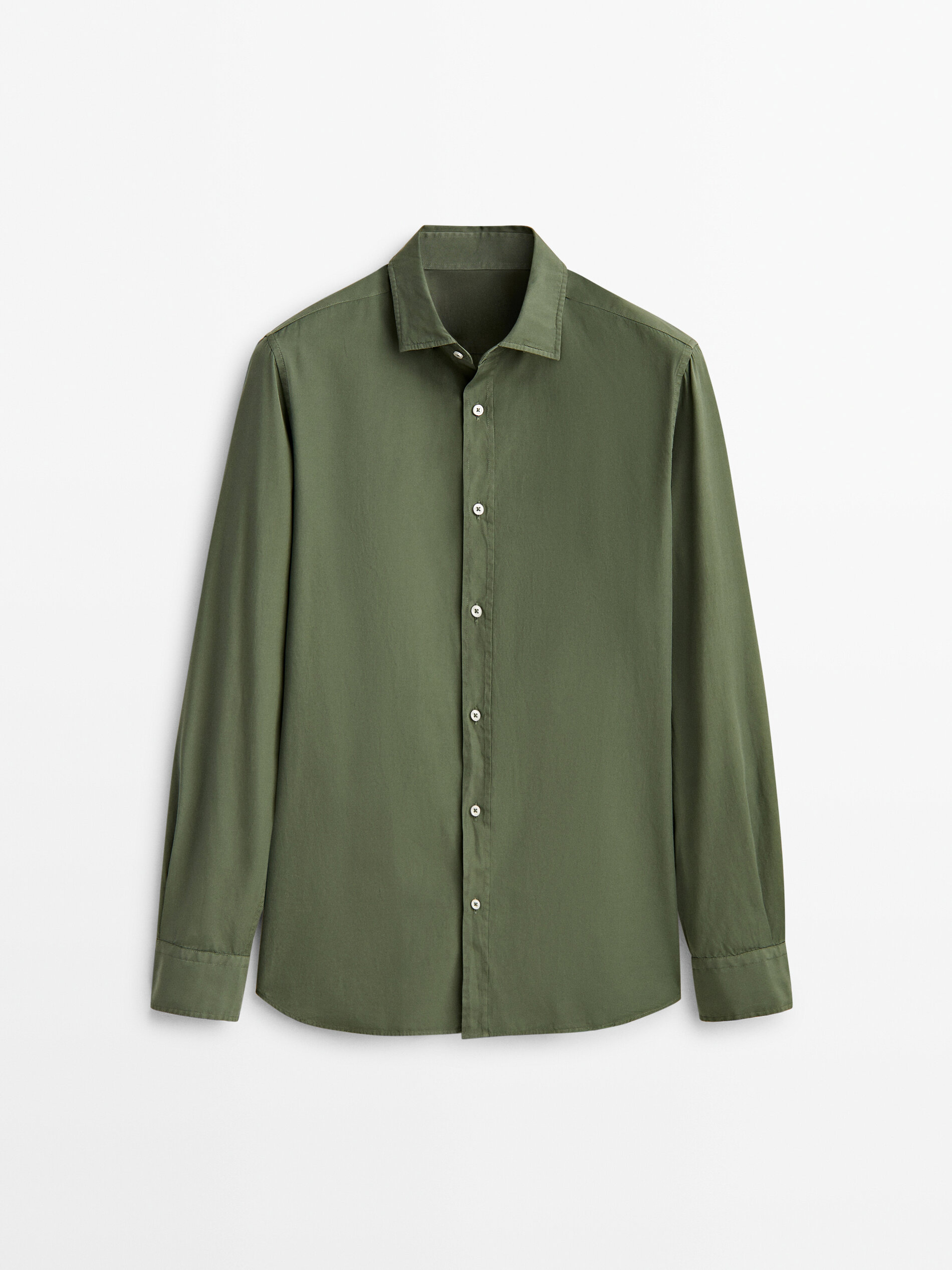 

Рубашка мужская Massimo Dutti 00158368502 зеленая S, 00158368502