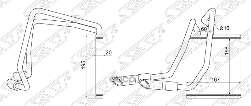 фото Радиатор отопителя салона mazda 2/demio dy# 02-07 sat арт. st-mz51-395-0