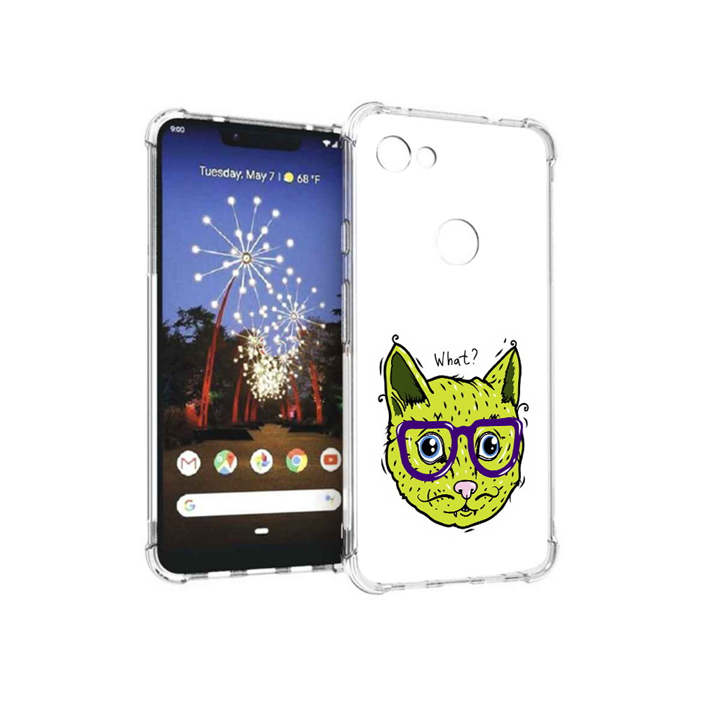 

Чехол MyPads Tocco для Google Pixel 3 XL Зеленый кот, Прозрачный, Tocco
