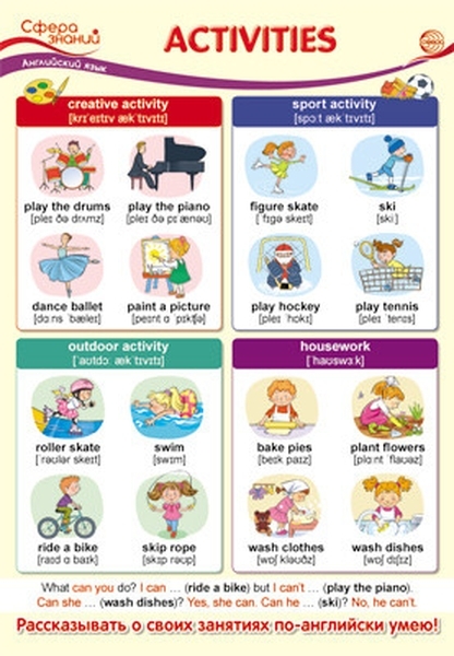 

Плакат А3 "Английский язык в начальной школе. Activities" (мероприятия)