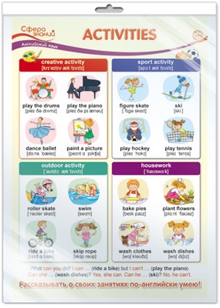 

Плакат А3 "Английский язык в начальной школе. Activities" (мероприятия), в пакете