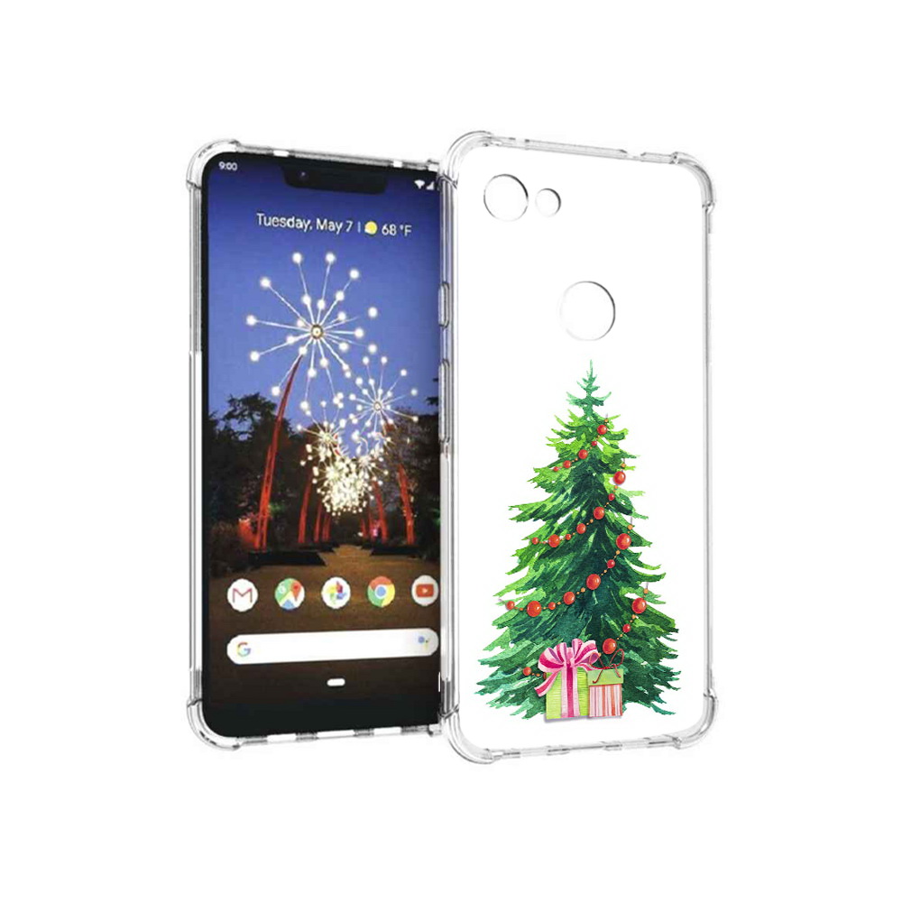 

Чехол MyPads Tocco для Google Pixel 3 XL Елка новогодняя с подарками акварель, Прозрачный, Tocco
