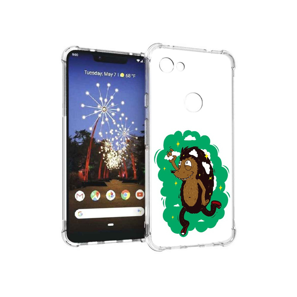 

Чехол MyPads Tocco для Google Pixel 3 XL Ежик в облаках, Прозрачный, Tocco