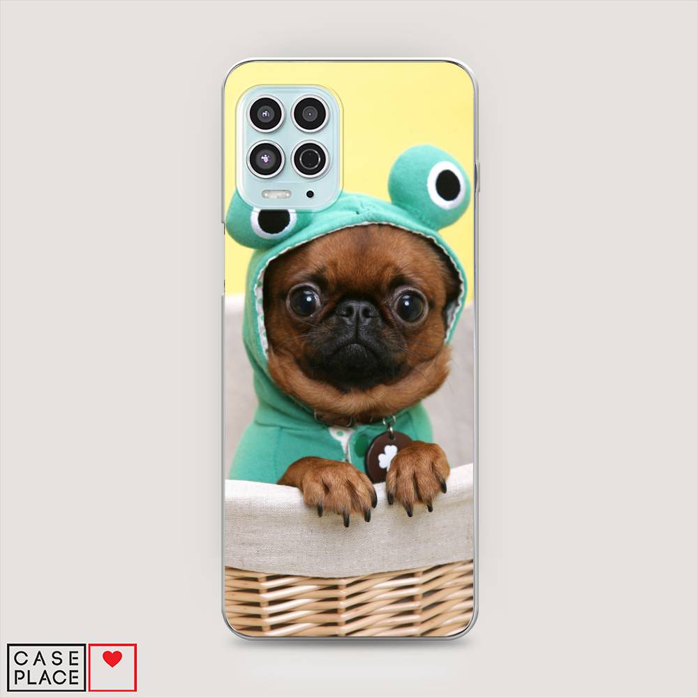 

Чехол на Motorola Moto G100 "Собачка в шапке лягушки", Коричневый;желтый;голубой, 241650-1