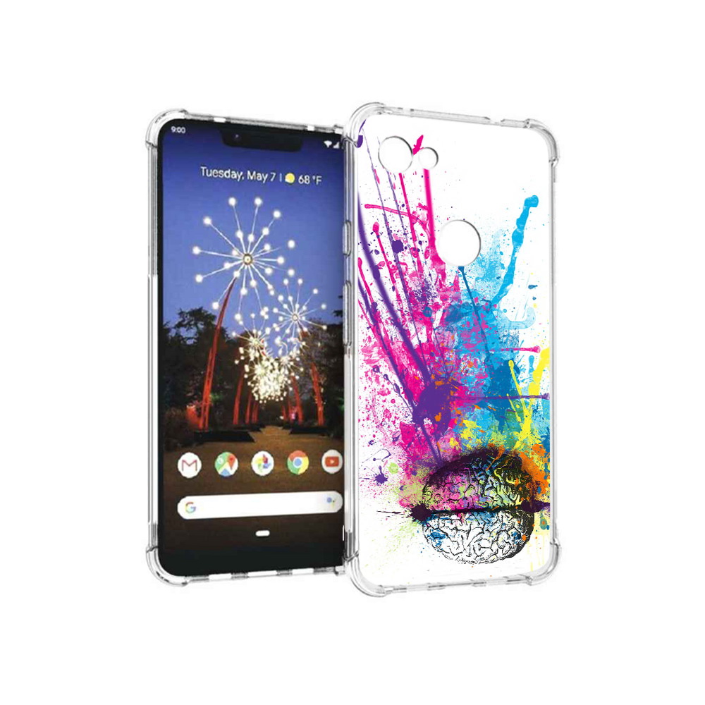 

Чехол MyPads Tocco для Google Pixel 3 XL яркий красочный мозг, Прозрачный, Tocco
