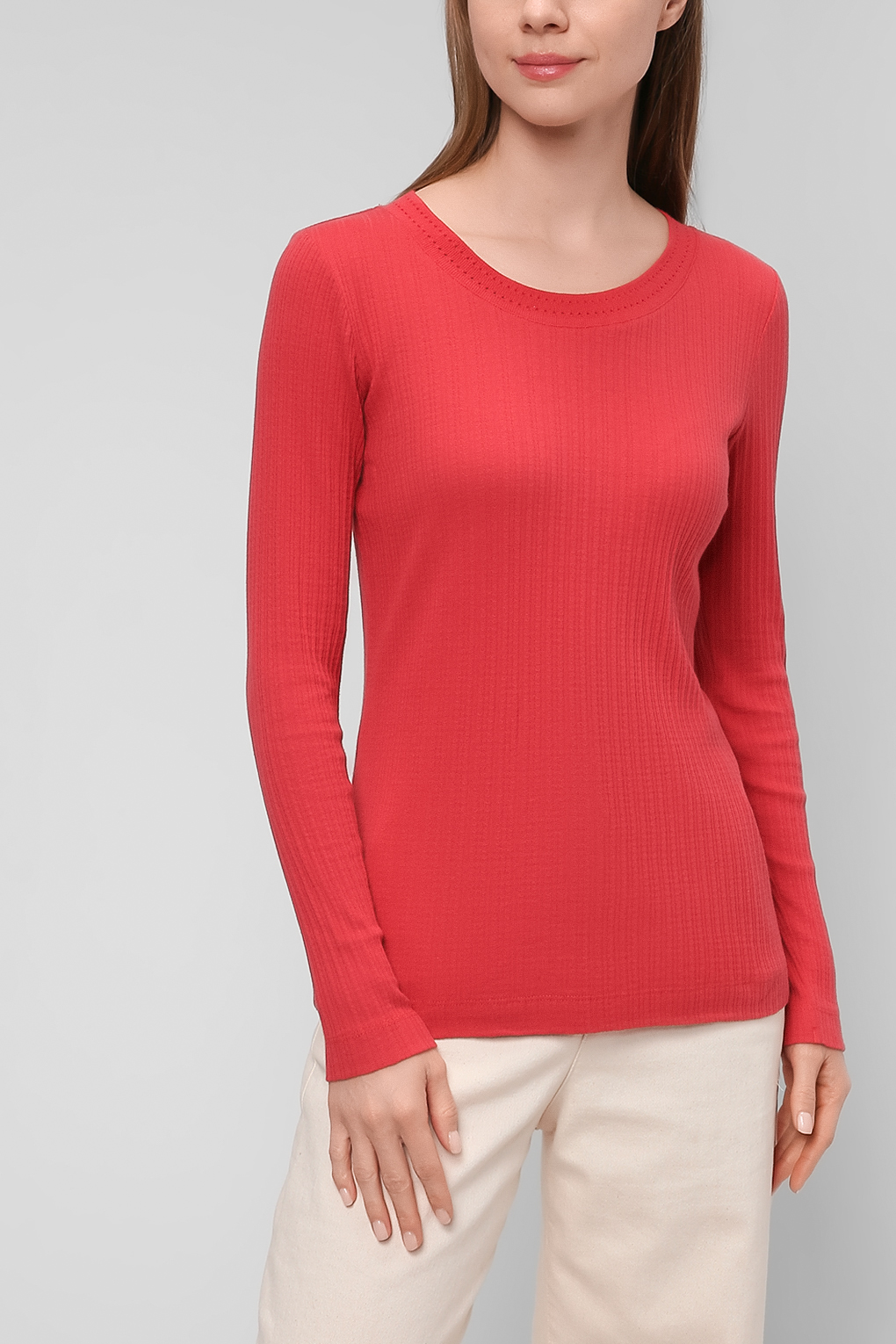 

Лонгслив женский Esprit Casual 022EE1K313 красный L, 022EE1K313