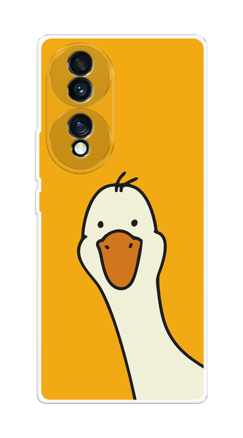 

Чехол на Honor 70 "Утка на желтом фоне", Желтый;красный, 6108250-1
