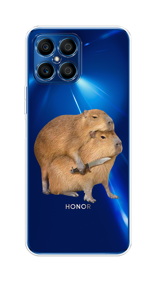 

Чехол на Honor X8 "Капибара с ножом", Бежевый, 6107650-1