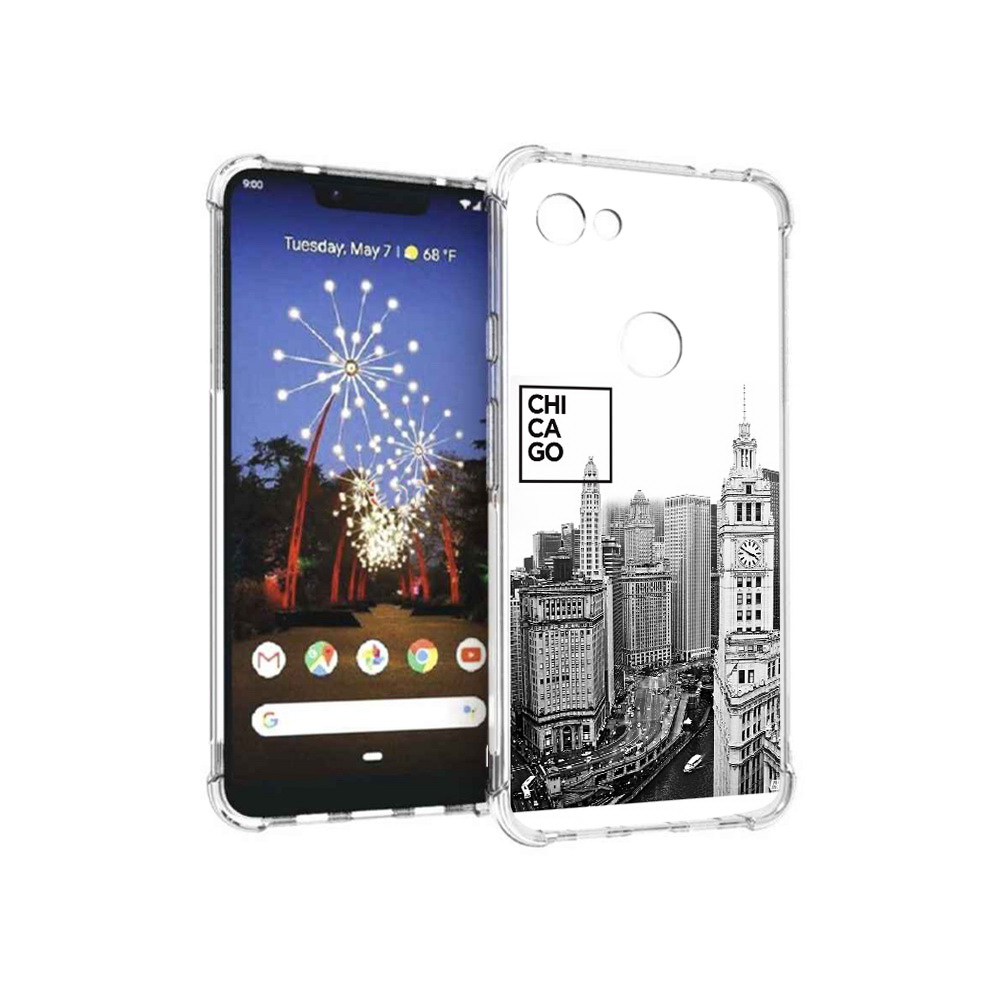 

Чехол MyPads Tocco для Google Pixel 3 XL черно белый чикаго, Прозрачный, Tocco