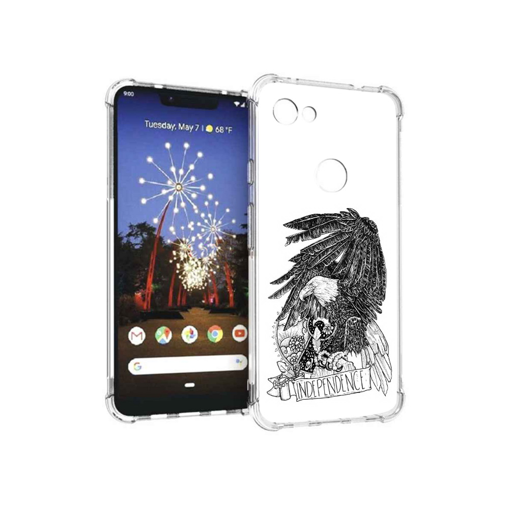 

Чехол MyPads Tocco для Google Pixel 3 XL черно белый сокол, Прозрачный, Tocco