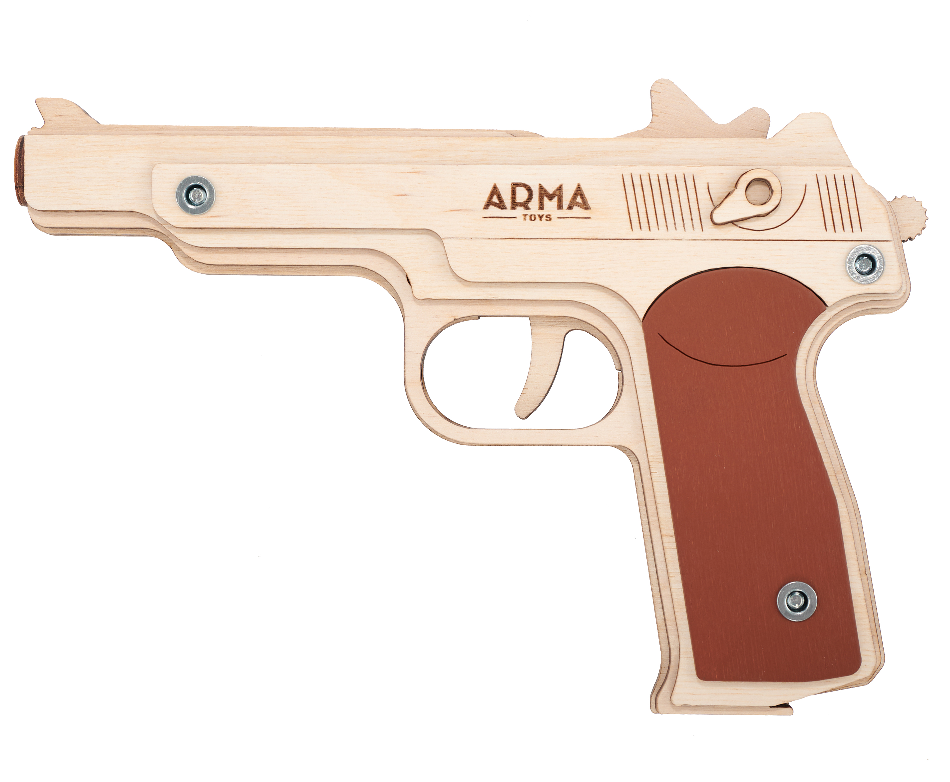 

Резинкострел игрушечный Arma toys пистолет АПС макет, Стечкин, АТ009, Коричневый, АПС