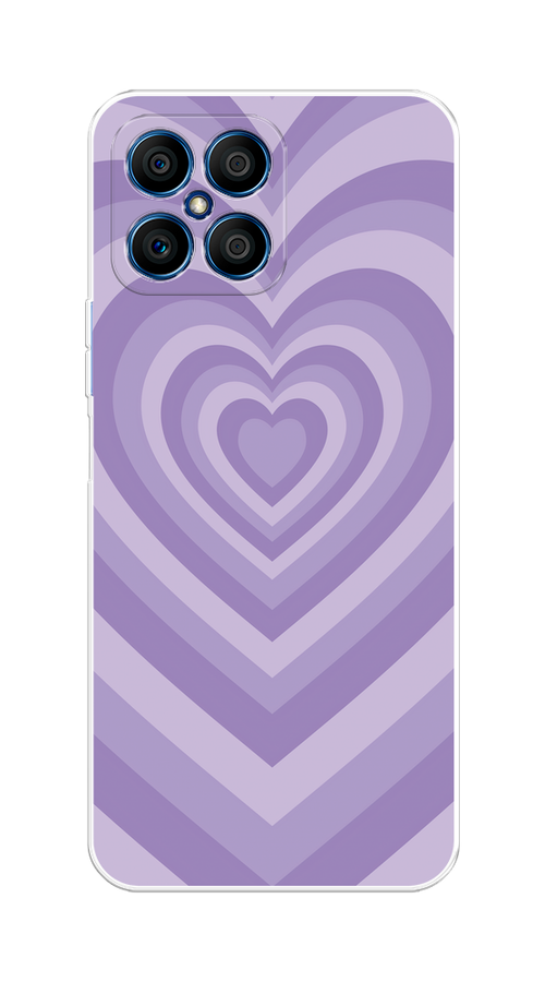 

Чехол на Honor X8 "Violet heart latte", Фиолетовый, 6107650-1