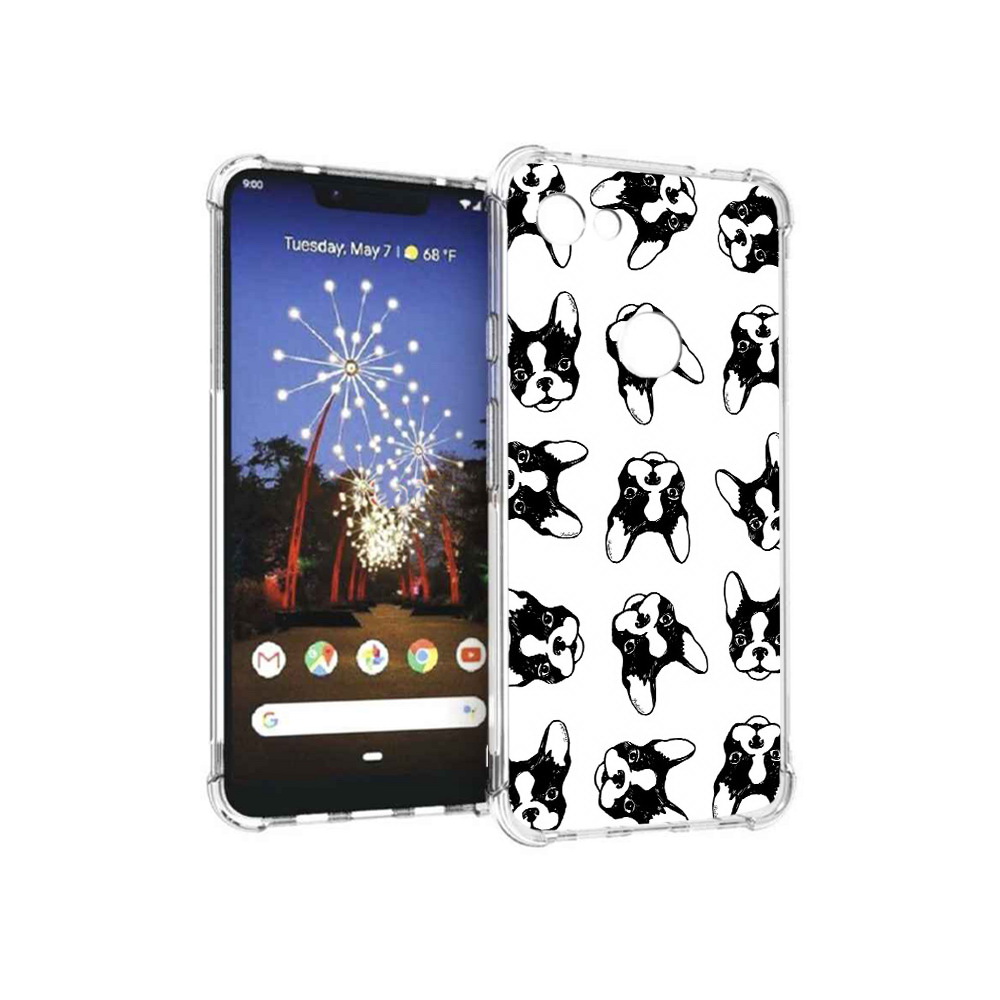 

Чехол MyPads Tocco для Google Pixel 3 XL черно белые собачки, Прозрачный, Tocco