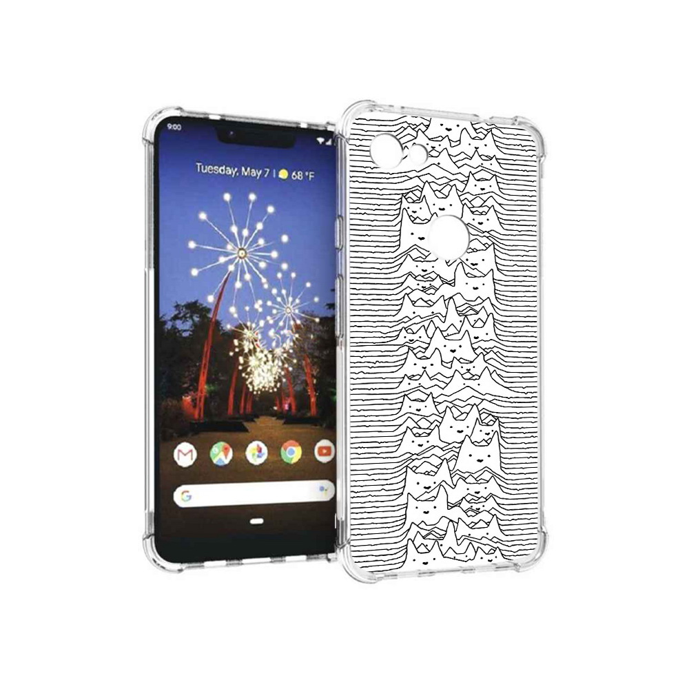 

Чехол MyPads Tocco для Google Pixel 3 XL черно белые коты 3D, Прозрачный, Tocco