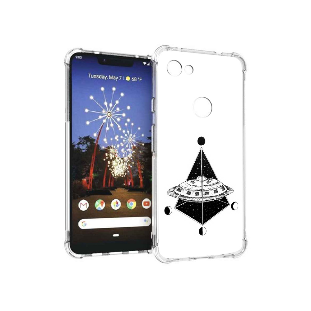 

Чехол MyPads Tocco для Google Pixel 3 XL черно белая летающая тарелка, Прозрачный, Tocco