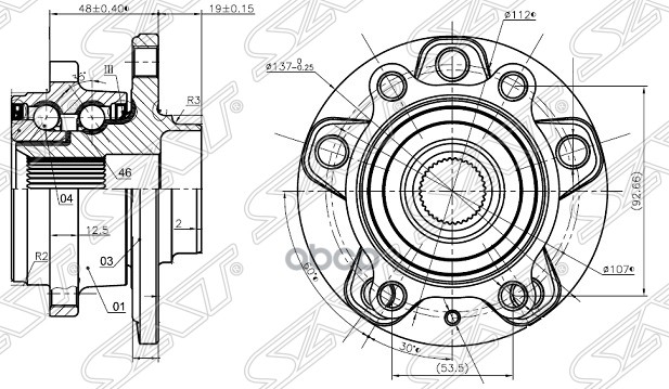 

Ступичный Узел Перед/Зад 4Wd Audi Q3/Skoda Yeti/Vw Passat/Tiguan Sat Арт. St-5K0498621