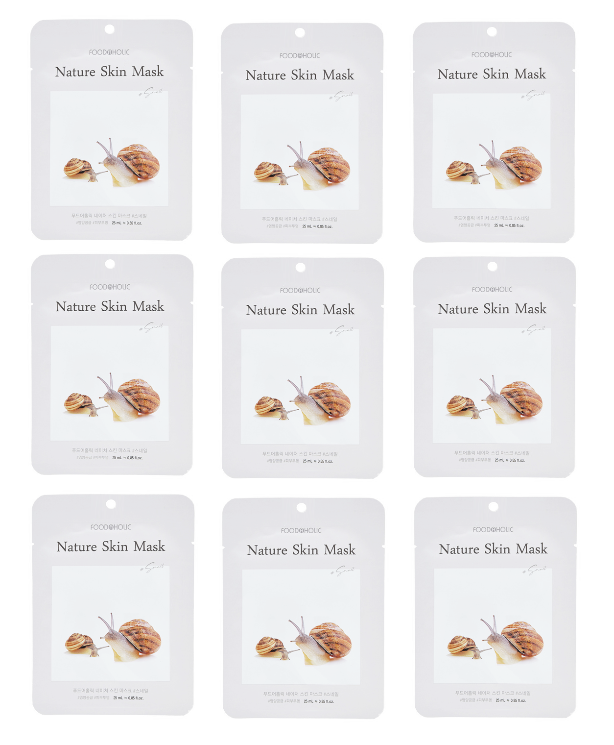 Маска для лица FoodaHolic тканевая Snail Nature Skin Mask 23 мл 9 шт