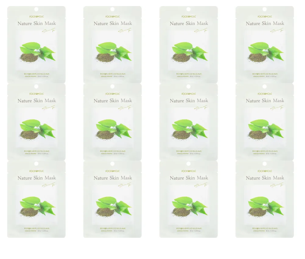 Маска для лица FoodaHolic тканевая Green Tea Nature Skin Mask 23 мл 12 шт