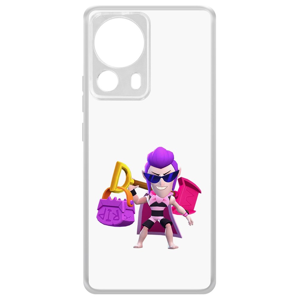 

Чехол-накладка Brawl Stars-Пляжный Мортис для Xiaomi 13 Lite, Прозрачный