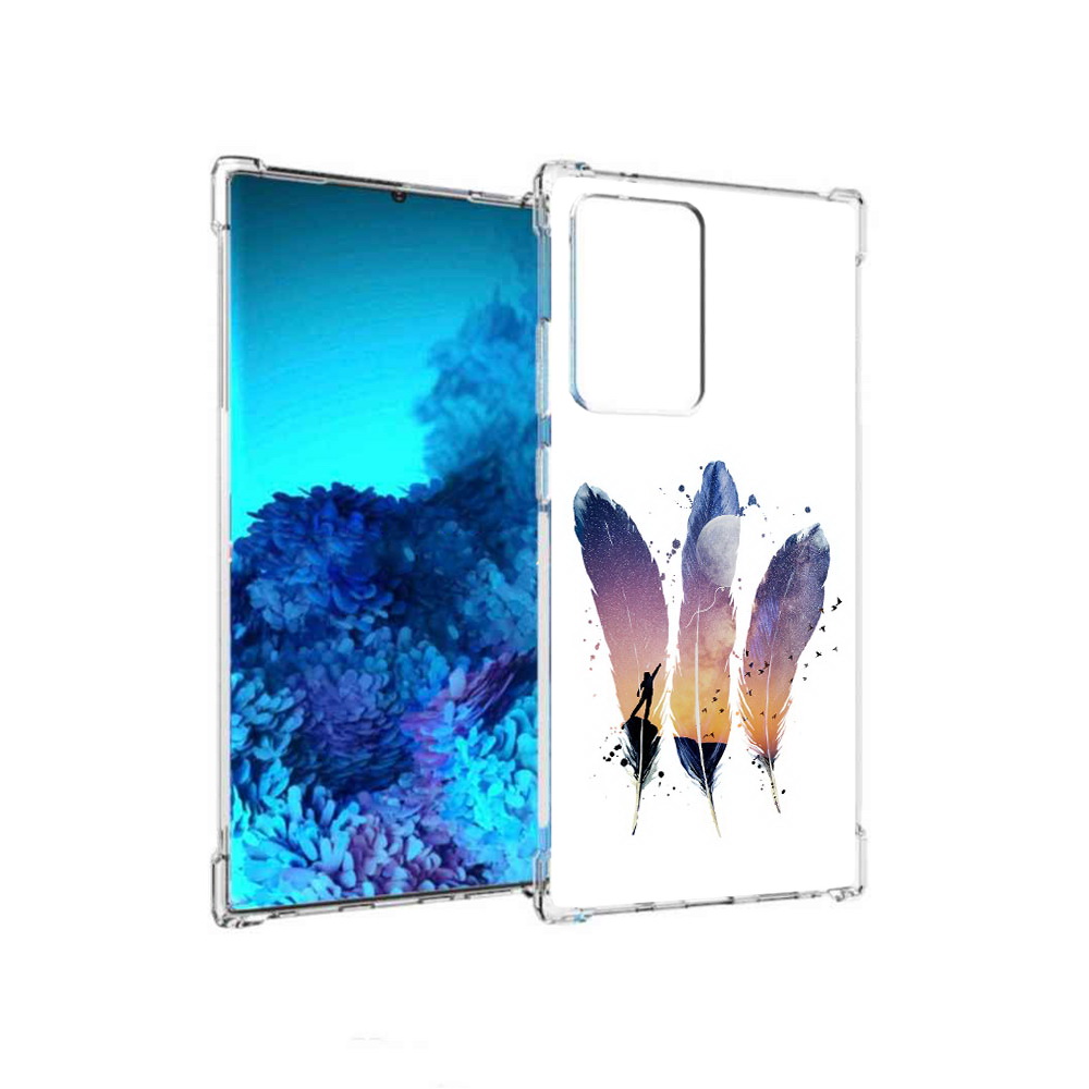

Чехол MyPads Tocco для Samsung Galaxy Note 20 Ultra небесные перья (PT151896.552.519), Прозрачный, Tocco