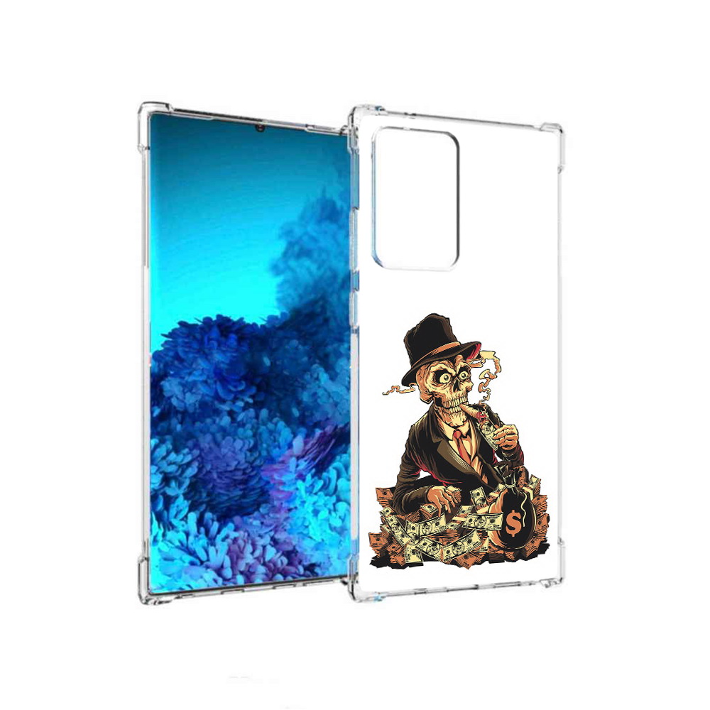 

Чехол MyPads Tocco для Samsung Galaxy Note 20 Ultra нарисованный череп с сигаретой, Прозрачный, Tocco