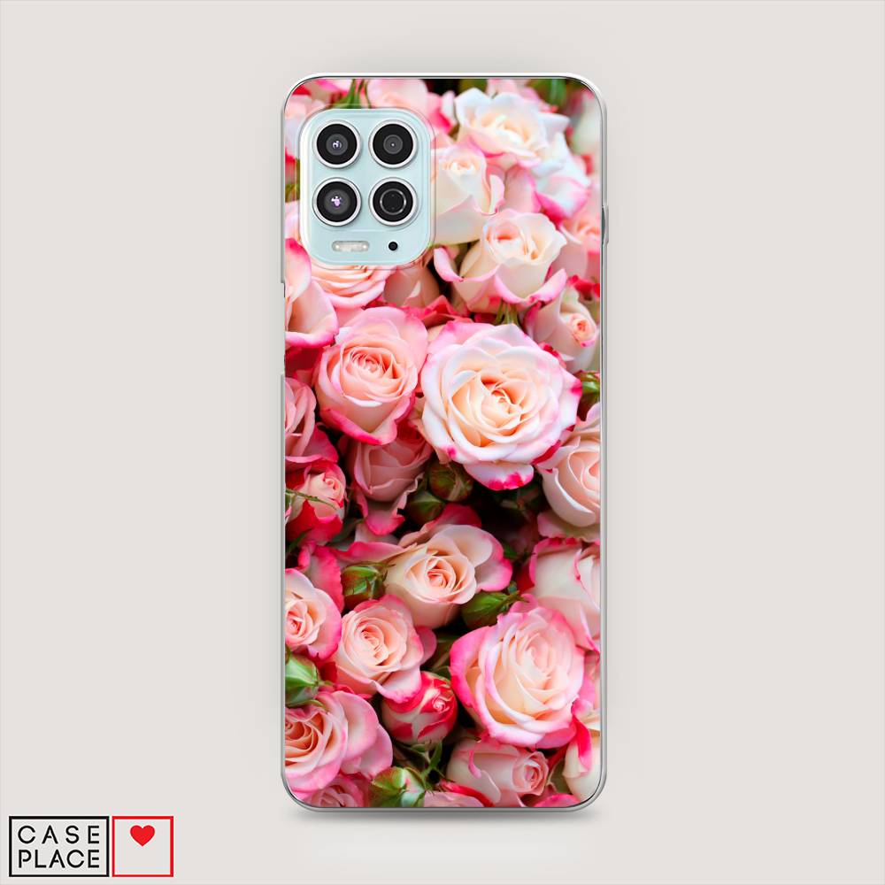 

Чехол на Motorola Moto G100 "Много роз", Розовый, 241650-2