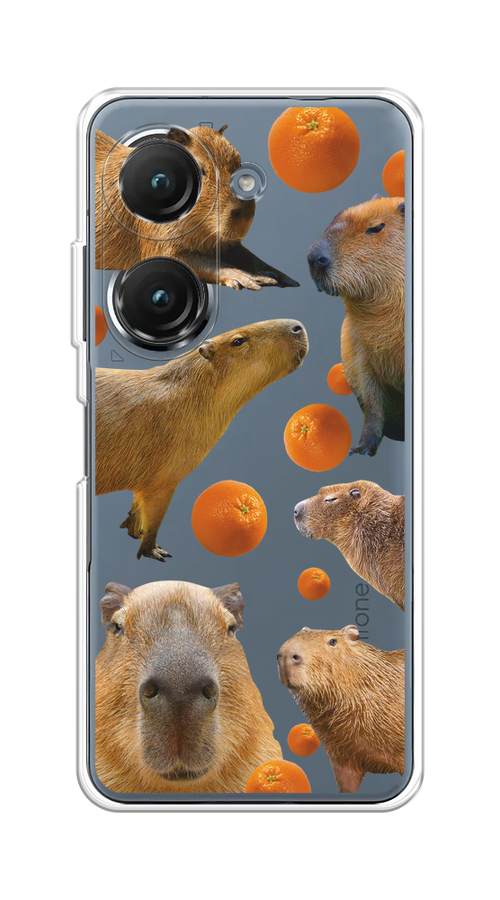 

Чехол на Asus ZenFone 9/ZenFone 10 "Капибара и апельсины", Бежевый;оранжевый, 44850-1