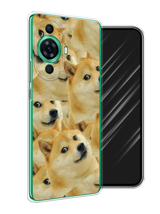 

Чехол Awog на Huawei Nova 11 Pro "Собака-подозревака фон", Желтый;черный, 6121350-9