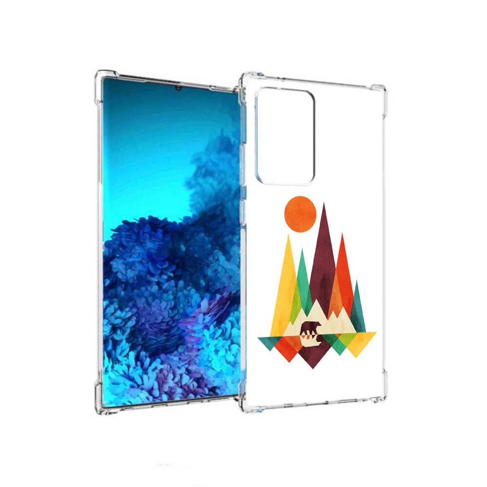 

Чехол MyPads Tocco для Samsung Galaxy Note 20 Ultra нарисованные горы с медведем, Прозрачный, Tocco