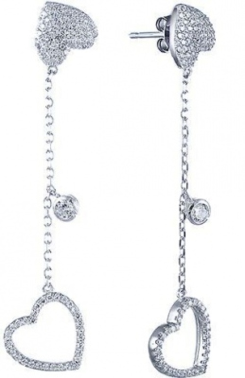 

Серьги подвески из серебра Джей Ви E-VA0050_SR_001_WG, фианит, E-VA0050_SR_001_WG