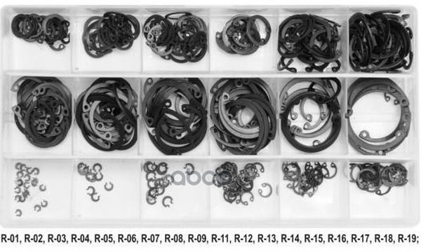 Набор Стопорных Колец Внутренних 300 Шт R-01 - R-09 R-11 - R-19 YATO арт YT06881 1080₽