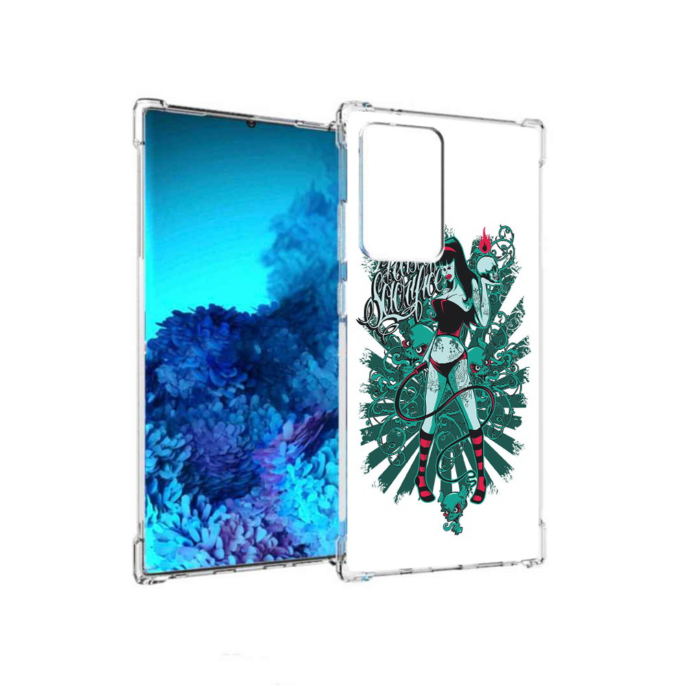 

Чехол MyPads Tocco для Samsung Galaxy Note 20 Ultra нарисованная девушка в татуировках, Прозрачный, Tocco