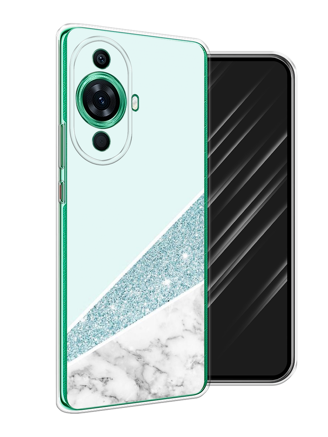 

Чехол Awog на Huawei Nova 11 Pro "Мрамор с голубыми блестками", Голубой;белый, 6121350-3