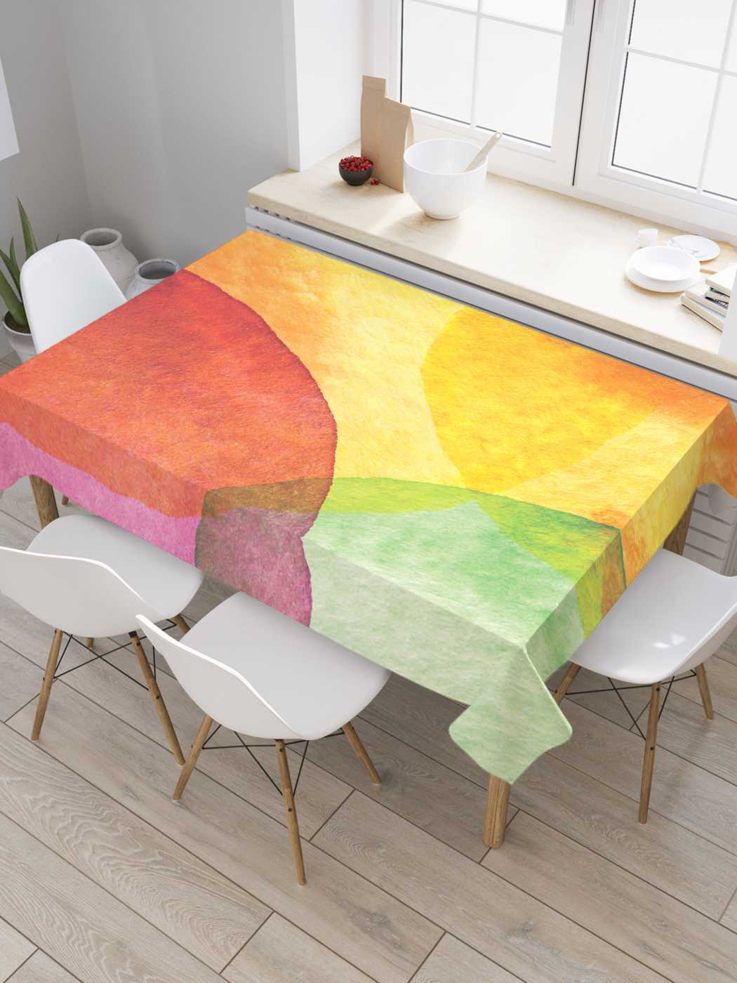 

Скатерть прямоугольная JoyArty "Красочная иллюзия" из сатена, 180x145 см, Голубой, Красочная иллюзия